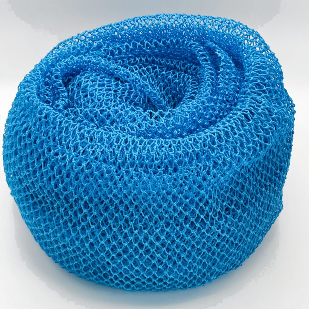 Light blue sapo sponge, African net sponge, natural exfoliating scrubber