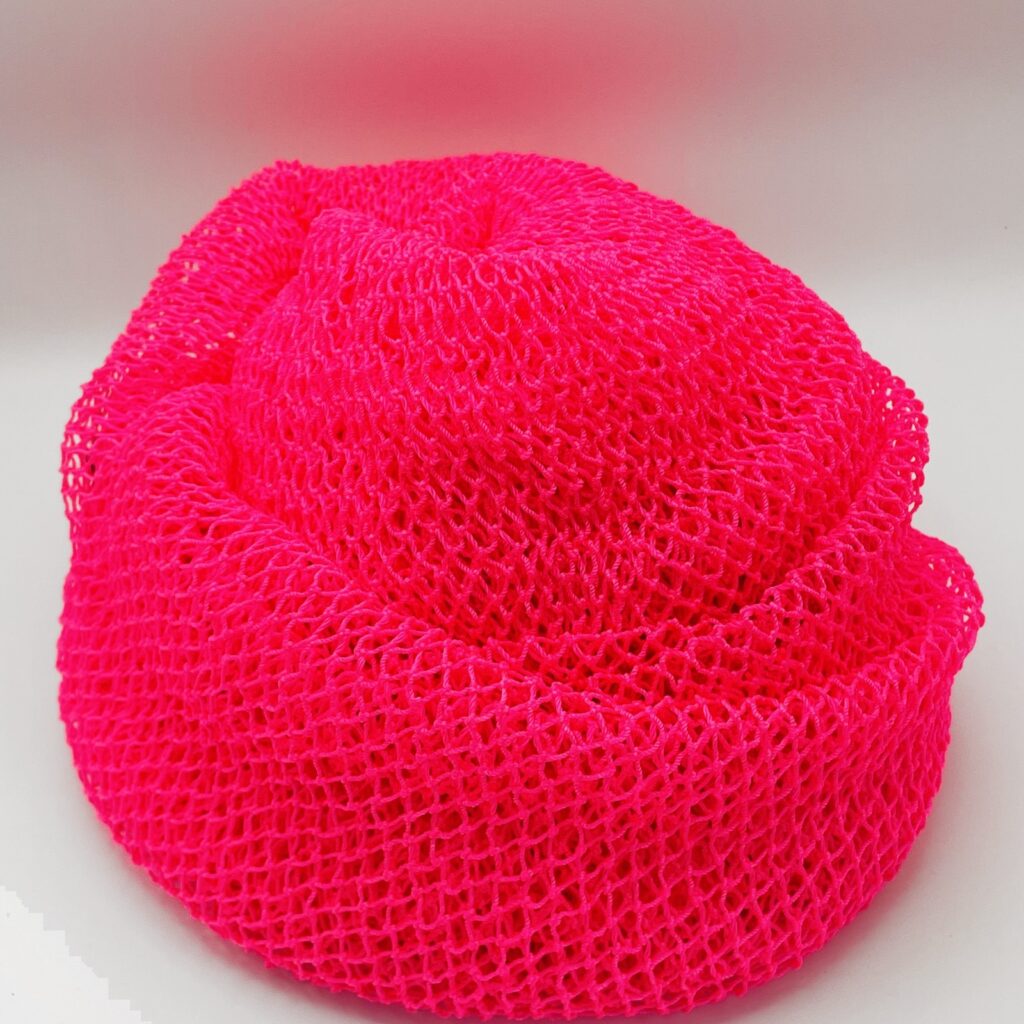 Pink sapo sponge, African net sponge, natural exfoliating scrubber